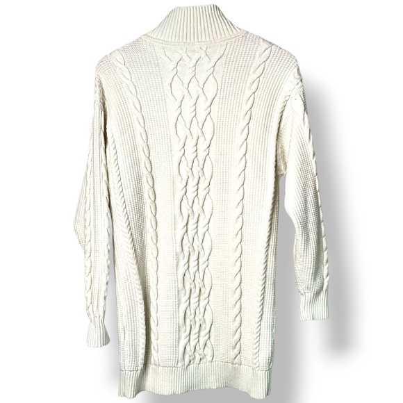 ARITZIA SUNDAY BEST Cotton Blend Cable Knit 1/4 Zip Sweater Dress / Tunic Sz S - Picture 5 of 11